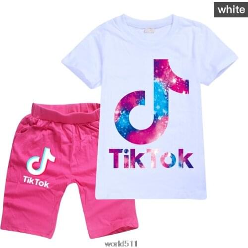 Summer Baby Clothes Suit Children Fashion Boys Girls Tik Tok T Shirt Shorts 2Pcs/set Toddler Casual Clothing Kids Tracksuits