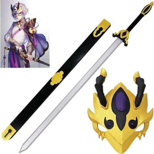 FGO Prince of Lanling Cosplay Mask Fate Grand Order Lan Ling Wang Cosplay Sword Weapon Prop Game Fate Cosplay Accessories Props