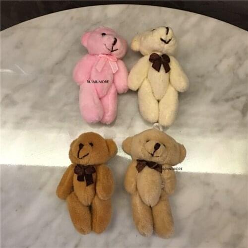 Size 8CM Bear Keychain TOY Plush TOY DOLL ; Stuffed TOY Wedding Gift Bouquet Decoration