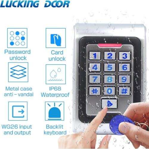 Metal standalone access IP68 Waterproof Controller outdoor ID Card Door backlight Access Control WG input output 2000 Users