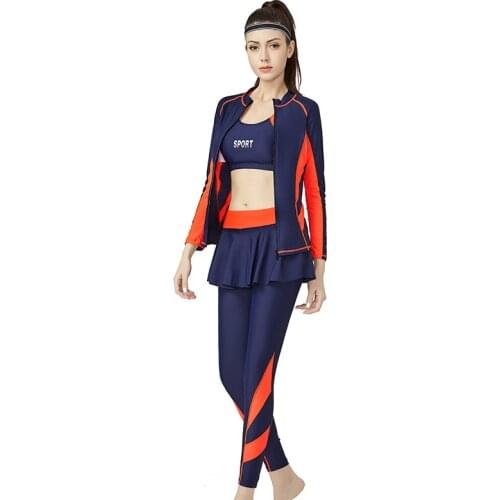 Three Piece Muslim Swimwear Plus Size Swimsuit With Skirt Islamic Swimming Suit For Women L-6XL Boerkini Musulman De Mode