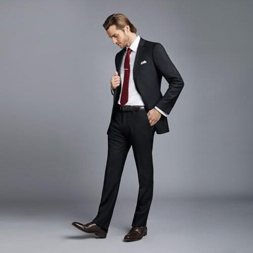 Custom made men suits smart casual black suits for business wedding classic blazer jacket tailor made male terno jacket pant