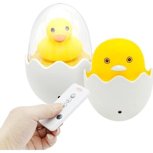 Wall Socket Lamps LED Night Light AC 220V EU Plug Remote Control Yellow Duck Bedroom Lamp Gift for Children Cute