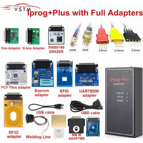 New Iprog+Plus Full Adapters Support IMMO+Mileage Correction+Airbag Reset Replace Carprog IPROG Pro Full Adapters