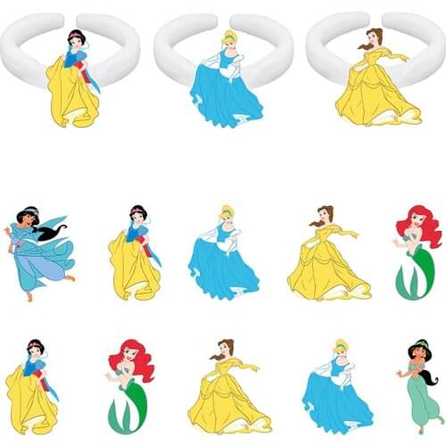 Disney Creative Design Ring Arlo Ariel Belle Princess Jasmine New Ring Resin Acrylic Ring Party Party Jewelry Jewelry