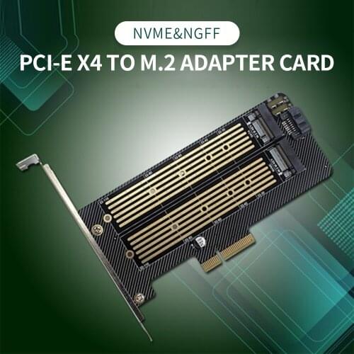 PCI-E X4 to M.2 NVME&NGFF Adapter Card SSD Converter Card Compatible with PCI-E X4/X8/X16 Support NVME Protocols