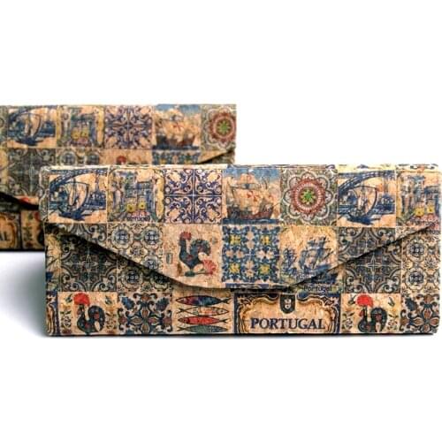 Folding Wooden Sunglasses Box Cork Fabric Case for Eyeglasses Organizer