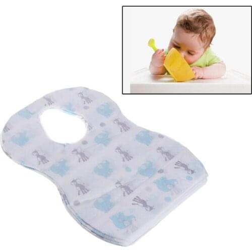 20pcs/lot Sterile Disposable Bibs Children Baby waterproof Eat Bibs With Pocket 69HE
