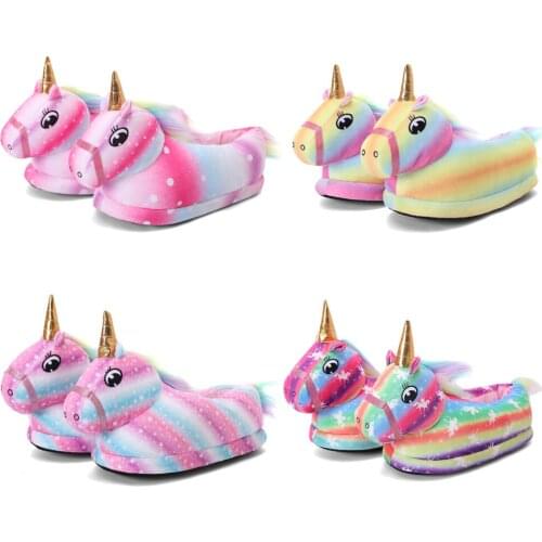 Toddler Kids Unicorn Slippers Cartoon Animal Kigurumi Onesies Pajama Baby Home Shoes Boys Girls Kids Casual Cosplay Wear