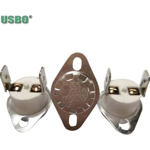 High quality 250V 16A thermostat thermal protector 200 degree normal closed temperature control switch KSD302 ceramics