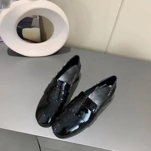 Spring Pumps Women Genuine Soft Patent Cowhide Leather Upper and Pig Skin Lining High-End Shoes Fashion Loafers