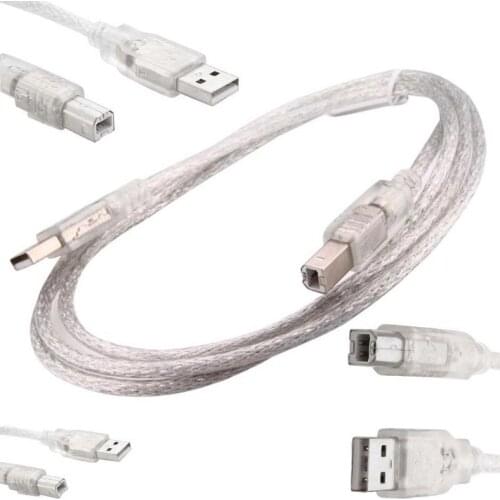 USB PRINTER CABLE 1,5 METERS 2.0V TRANSPARENT POWERMASTER (SL-U2015)