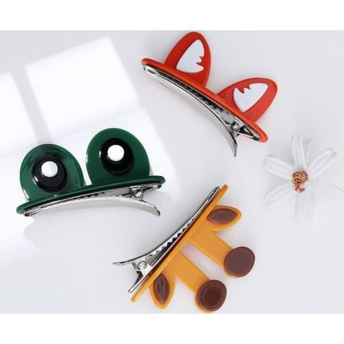 Wholesale price fancy fox rabbit frog bear hair clips hair pin acessroies for kids
