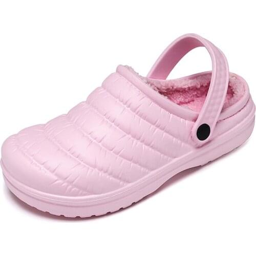 2021 Women Casual Clogs Girl Platform Sandals Outdoor Valentine Slippers Lady Winter Slip On Warm Plush Jelly Sandalias Mujer
