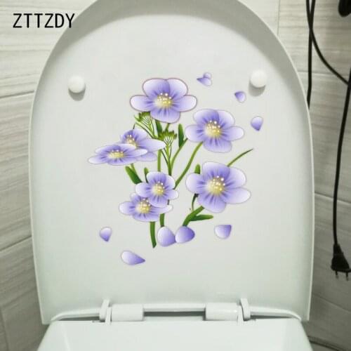 ZTTZDY 20*22CM Flaxseed Flower Creative Toilet Sticker Kids Room Decor Wall Decal T2-0637