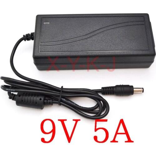 1PCS High quality IC solutions AC 100V-240V DC 9V 5A Switch power supply, 45W LED adapter, DC 5.5*2.1-2.5mm