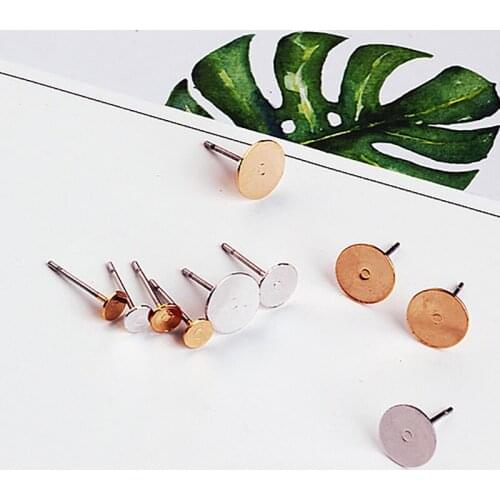 20pcs Earrings for Women Steel Needle Flat Earrings Material Hypoallergenic Diy Handmade Jewelry Making Accessories Wholesale