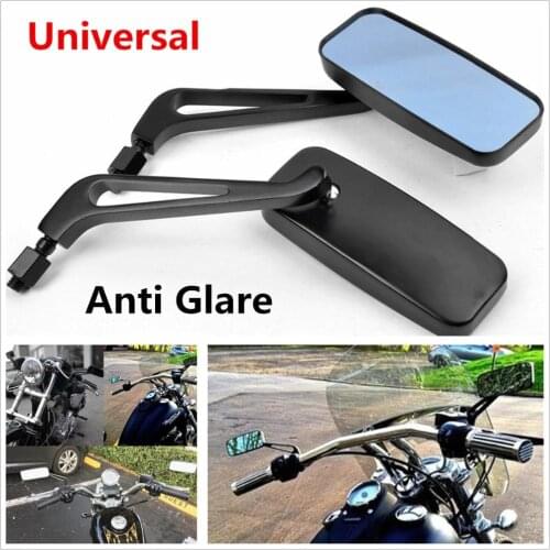 Motorcycle Accessories Motorbike Rectangle Mirrors For Harley Softail Sportster Chopper Bobber Honda yamaha kawasaki