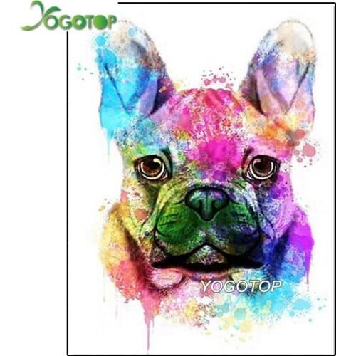 Diy diamond painting French bulldog full Square round drill cross stitch 5d Diamond Embroidery mosaic Art animal dog pet YY2396