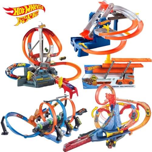 HotWheels Roundabout Track Toy Square City Miniature Car Model Toys For Children Classic For Kids Carros Brinquedos Educativo