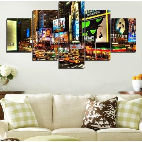 New York Time Square Canvas Painting Wall Art Game 5 Pieces Prints Home Decor Picture Panels Poster For Linving Frame