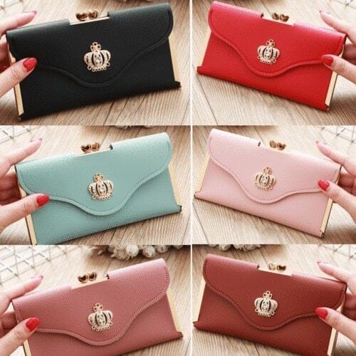 Hot Sale Card Large Capacity PU Change Storage New Arrival Fashion Solid Lady Clutch Long Holder Phone Case Leather Wallet