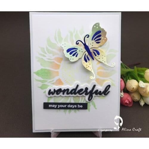 AlinaCraft METAL CUTTING DIES word wonderful outline shadow letter Scrapbook paper craft card album emboss knife stencil cutter
