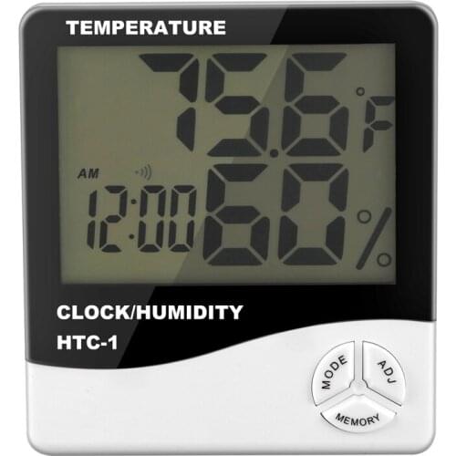 Digital LCD Indoor Outdoor Room Electronic Temperature Humidity Meter Thermometer Hygrometer Weather Station Alarm Clock