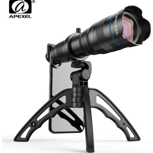 APEXEL HD 36x Telephoto Zoom Lens Monocular + Selfie Tripod With Remote Shutter For iPhone Samsung Travel Hunting Hiking Sports