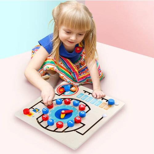 Montessori teaching clock time cognitive board digital maze walking weather calendar clock early education toys & hobbies