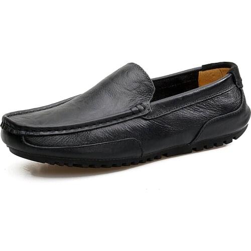 2021 Early Autumn New British Style Leather Casual Shoes for Male Breathable Slip-on Shallow Flat Loafers Comfortable for Daily