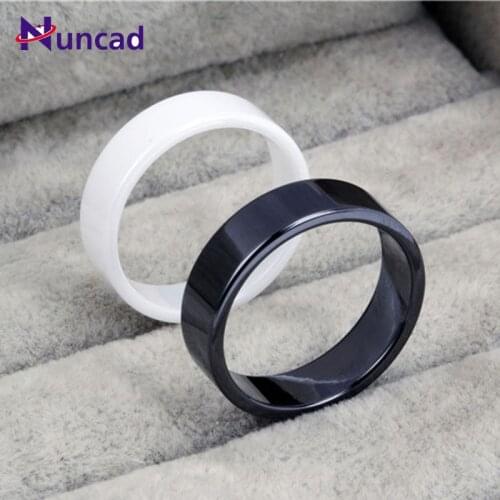 New Black and White Ceramic Ring Fashion Men and Women Trend Couple Ring Personality Ring Japanese and Korean Style Jewelry