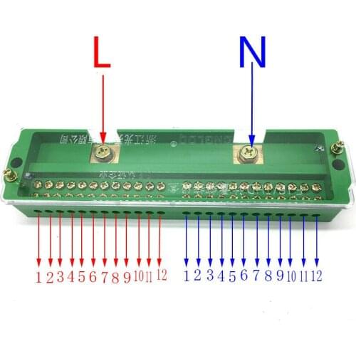 Single-phase 2 In 24 Out Junction Box AC Household 220v Branch Terminal Wire Paralleling Device Row