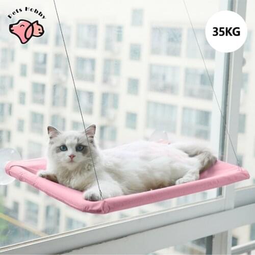 Cat Hammock Bed Window Suction Cup Mount Window Sunny Pet Cat Bed Hanging Hammock House Pet Shelf Seat Beds Suction Bearing 35kg
