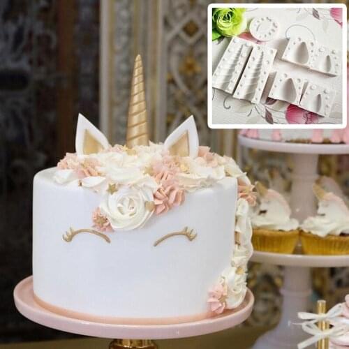 3D Unicorn Baby Birthday Silicone Cake Mold Fondant Sugarcraft Mould Baking Tool Unicorn model