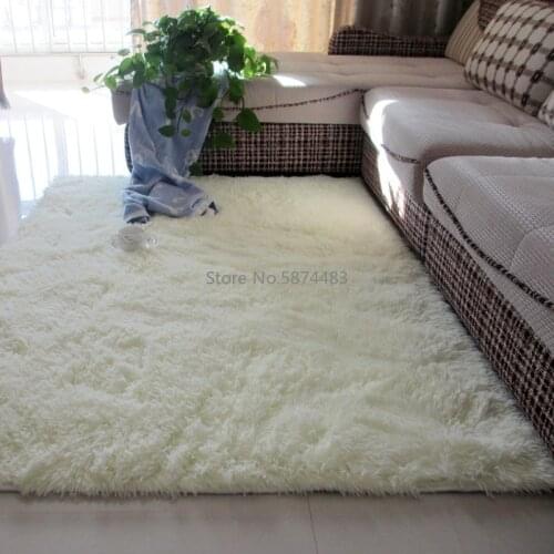 Nordic White Living Room Carpet Coffee Table Cushion Room Bedroom Floor Mat Bedside Blanket Cute Rectangular Plush Floor Rug