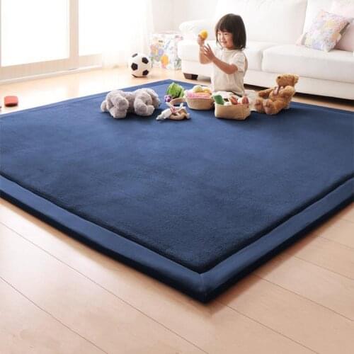 Large Size Thick Coral Fleece Rug Tatami Mat Bedroom Living Room Bay Window Carpet Baby Shatter Resistant Crawling Mat Carpet