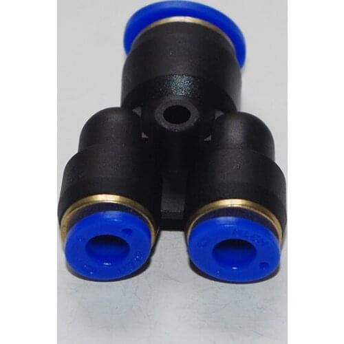 1PC PW6-4 PW8-6 PW10-8 PW12-10 Tube O/D 4mm-16mm Y Style Three Way Plastic Pneumatic Quick Connector Push In Fitting