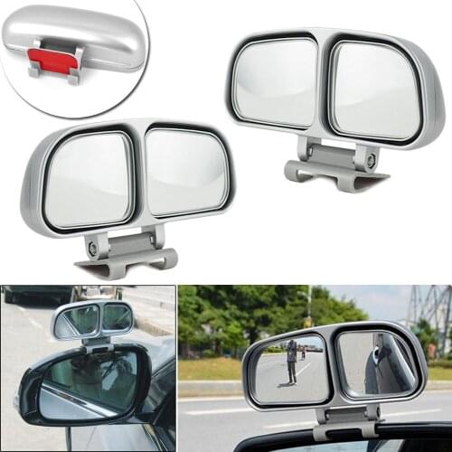2pcs / Piar Universal Fit Silver Rear Mirror Blind Spot Convex Wide Angle Rearview HD Side View Car Adjustable Auto Accessaries