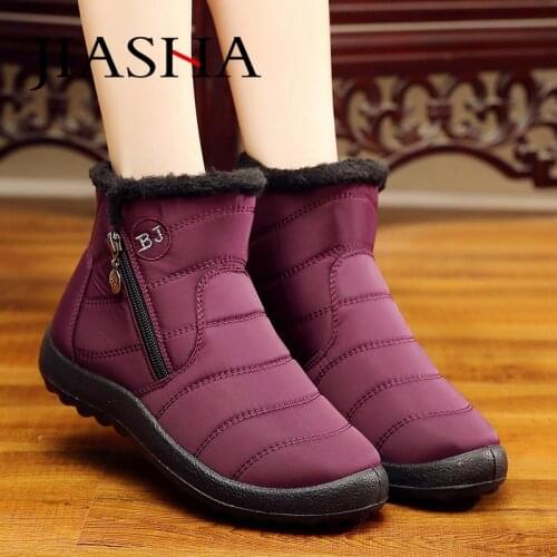 Women Winter Boots 2021 Casual Shoes Woman Snow Boots Solid Warm Plush Botas Mujer Waterproof Zipper Ankle Boots Female Booties