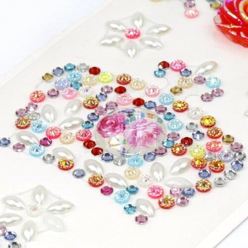 1pc Flower Crown Resin Rhinestone Sticker Kawaii DIY Mobile Phone Decor Notebooks Accessories Supplies Stationery