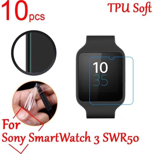 10pcs Ultra Clear TPU Soft Explosion-proof LCD Full Screen Protectors cover For Sony SmartWatch 2 3 SW2 SWR50 Protective Film