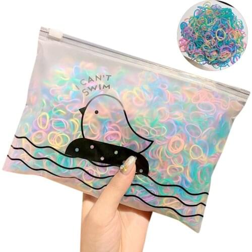 1000 / Pack Girl Colorful Fashion Disposable Rubber Band Elastic Hair Band Ponytail Holder Fashion Hair Accessories Аксессуары