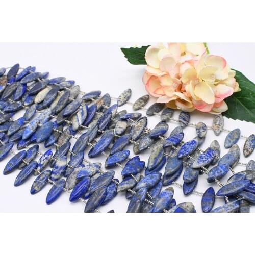 12x30x5mm Natural Smooth Original Lapis lazuli Oval Stone Beads For DIY necklace bracelet jewelry make 15 "free delivery
