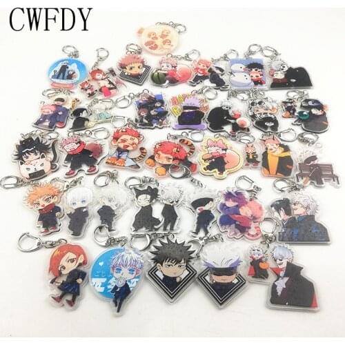 Jujutsu Kaisen Gojo Satoru Keychain Kugisaki Nobara Delicacy Bag Pendant Acrylic Key Chain Double Sided Key Ring Cosplay 20pcs