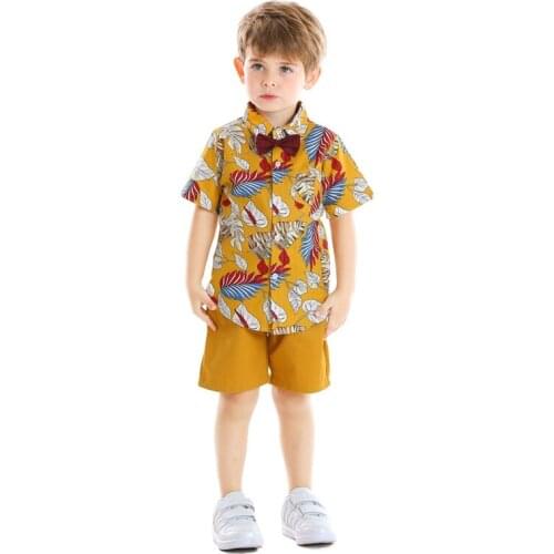 2020 Baby Boy Summer Clothes Fashion Gentleman Party Kids Boys 1-6 Years Kids Boys Clothing T-Shirt+Pants 2Pcs Children Boys