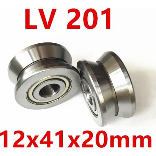 2019 Rodamientos Rolamentos Free Shipping Lv201 V Groove Deep Ball Bearing 12x41x20mm Traces Walking Guide Rail Bearings Abec3