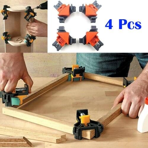 4Pcs Clamp Set Wood Angle Multifunctional Right Angle 60/90/120 Degrees Woodworking Corner Clamp Right Angle Fixing Clip