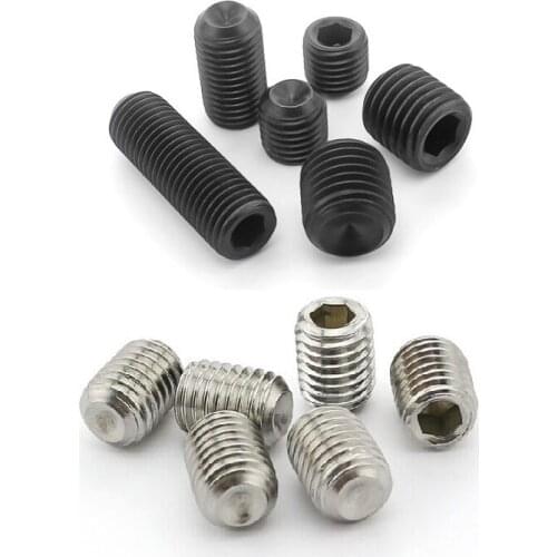 50 / 20 /10pcs M1.6 M2 M2.5 M3 M4 M5 M6 M8 DIN916 Stainless steel 304 grade 12.9 Alloy steel Hex Socket Set Screws Grub Screw