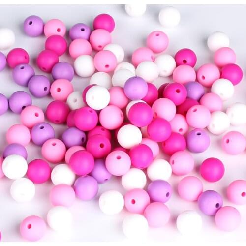 Keep&grow 500Pieces Silicone Beads 12mm Round Baby Teething Beads Nursing DIY Jewelry Pacifier Chain Tools BPA Free Baby Teether